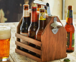 Hammer + Axe Wooden Beer Caddy