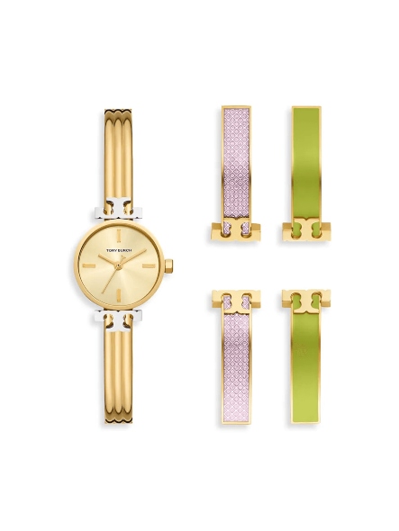 Tory Burch--The Kira Goldtone Analog Watch Gift Set