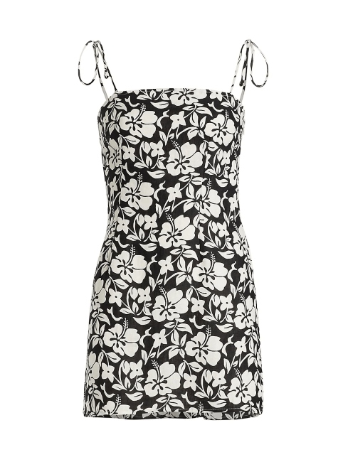 Islas Ysla Floral-Print Linen Minidress