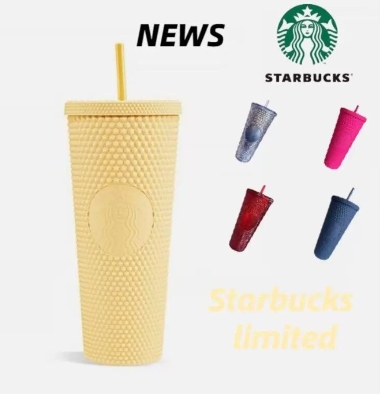 Starbucks Studded Tumblers 710ML Plastic Coffee Mug Bright Diamond Starry Straw Cup Durian Cups Gift Product US $1.37 - 18.78