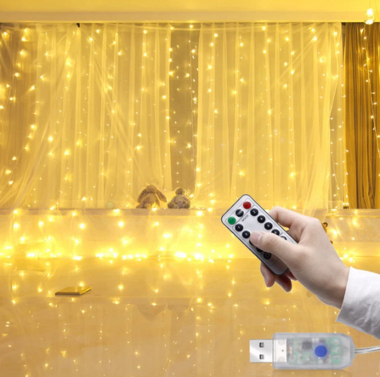 3M LED Curtain Garland with Remote $2.28