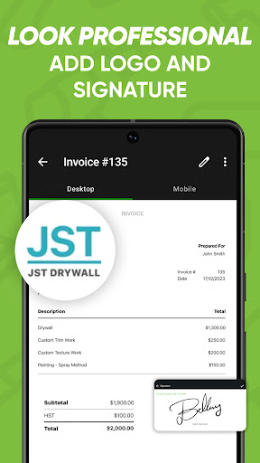 Joist Invoices for Contractors screenshot