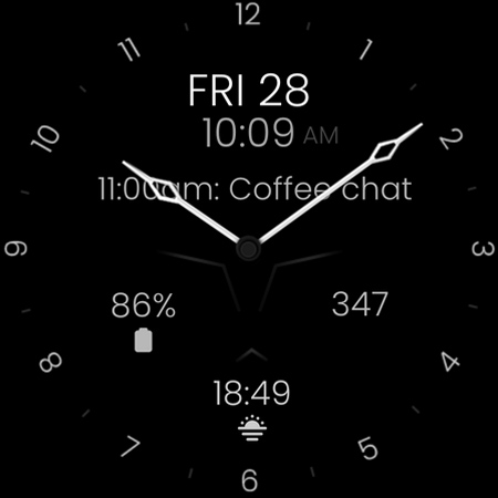 Minimal Black v30 Watch Face screenshot