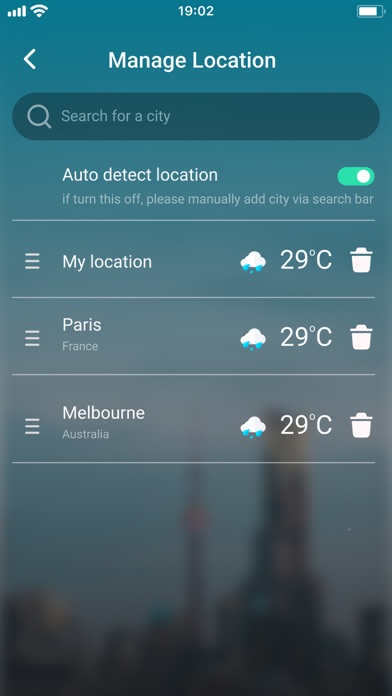 9Weather: Weather forecast screenshot