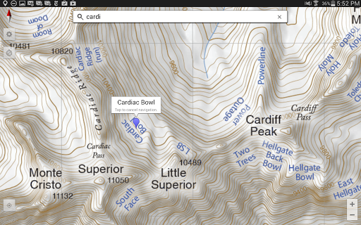 Wasatch Backcountry Skiing Map screenshot