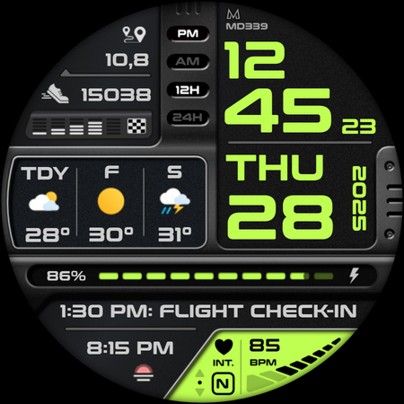 MD339 Digital watch face screenshot