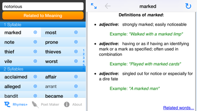RhymeZone Rhyming Dictionary screenshot