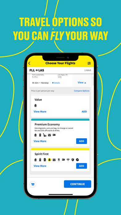 Spirit Airlines screenshot