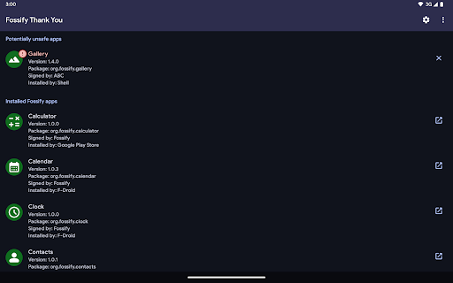 Fossify Thank You screenshot