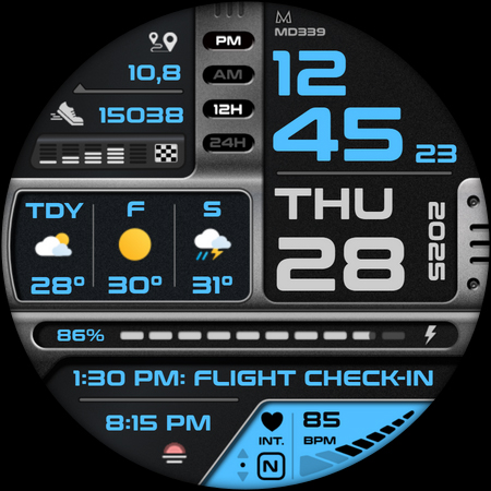 MD339 Digital watch face screenshot