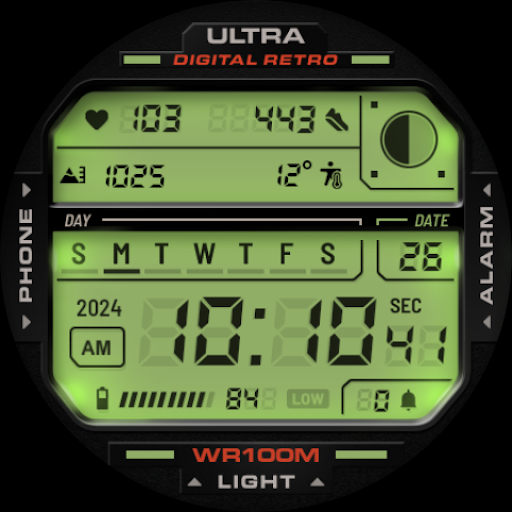 ULTRA Digital Retro watch face screenshot