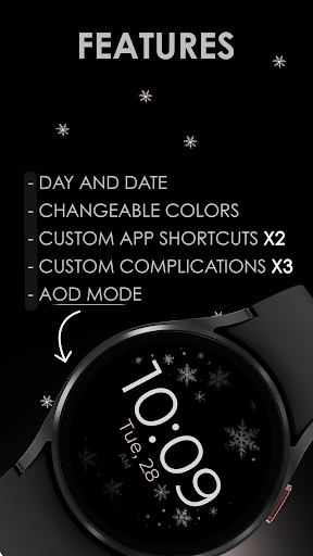 Snowflake rose gold watch face screenshot