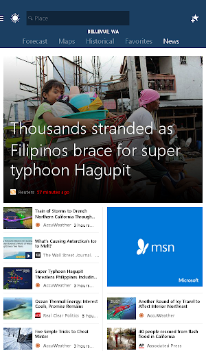 MSN Weather - Forecast & Maps screenshot