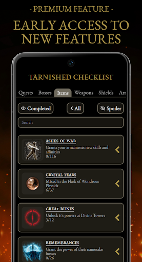 Tarnished Checklist Premium screenshot