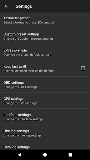 Taximeter screenshot
