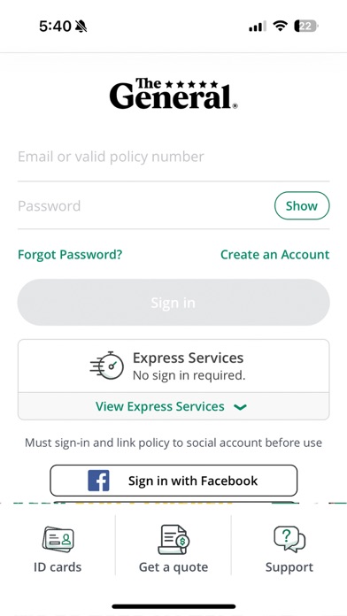 The General® Auto Insurance screenshot