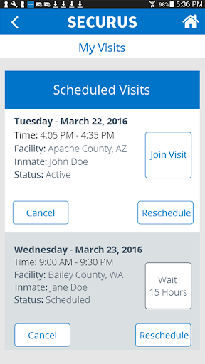 Securus Mobile screenshot