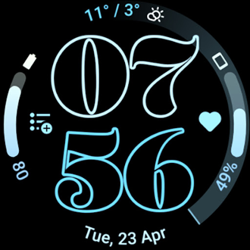 Outlined Watch Face screenshot