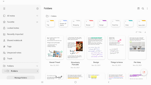 Samsung Notes screenshot