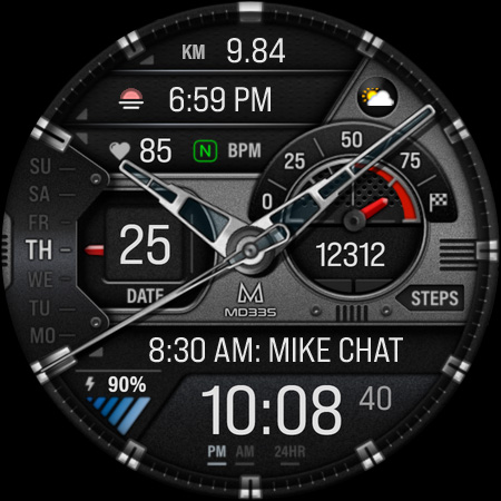 MD335 Hybrid watch face screenshot