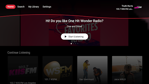 iHeartRadio for Google TV screenshot