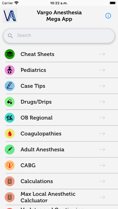 Vargo Anesthesia Mega App screenshot