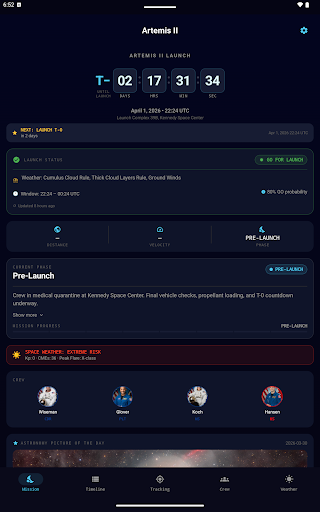 Artemis II Tracker screenshot