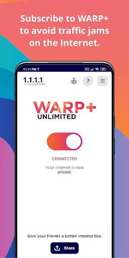 1.1.1.1 + WARP: Safer Internet screenshot