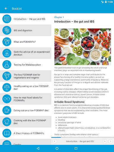 Monash University FODMAP diet screenshot