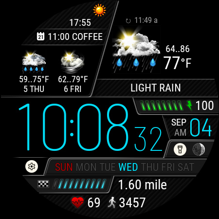 Weather watch face W6.5 screenshot