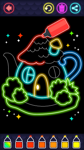 Glitter House coloring for kid screenshot