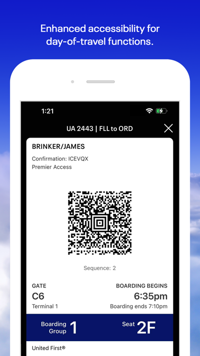 United Airlines screenshot