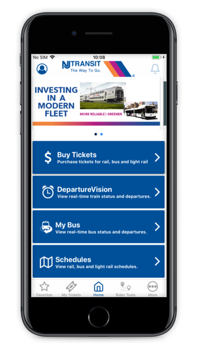 NJ TRANSIT Mobile App screenshot