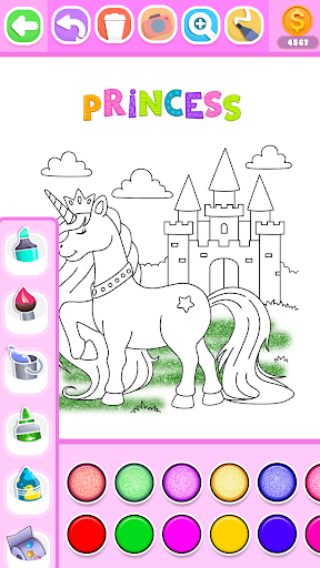 Princess Coloring Book Glitter screenshot