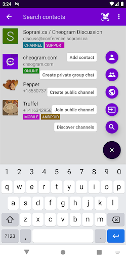 Cheogram (Jabber, Call, Text) screenshot