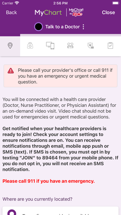 Trinity Health MyChart screenshot