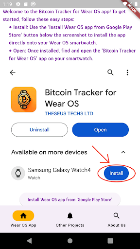 Bitcoin Price for Wear OS screenshot