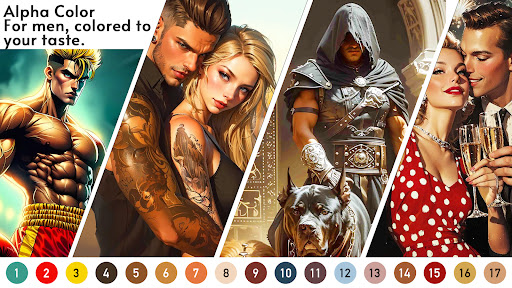 Alpha Color: Men coloring book screenshot