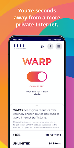 1.1.1.1 + WARP: Safer Internet screenshot