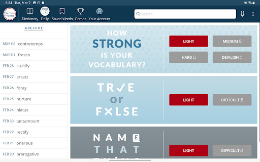 Dictionary - Merriam-Webster screenshot