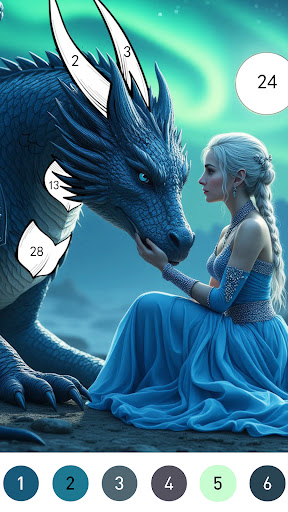 Fantasy Color By Number Game screenshot