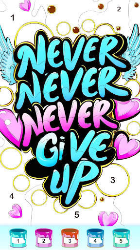 Graffiti Quote Color by number screenshot