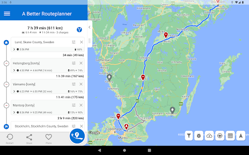 A Better Routeplanner (ABRP) screenshot