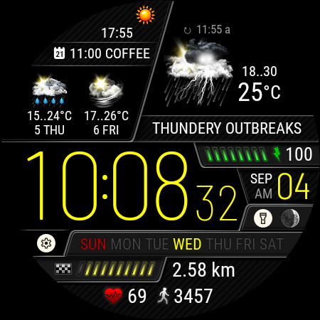 Weather watch face W6.5 screenshot