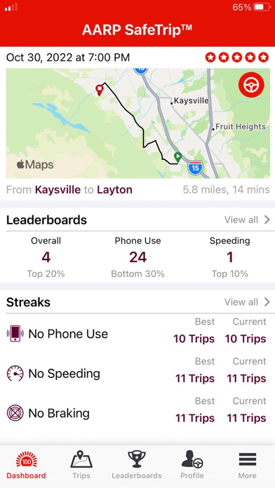 AARP SafeTrip™ screenshot