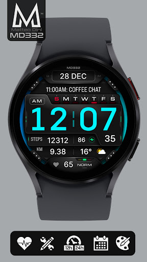 MD332 Digital watch face screenshot
