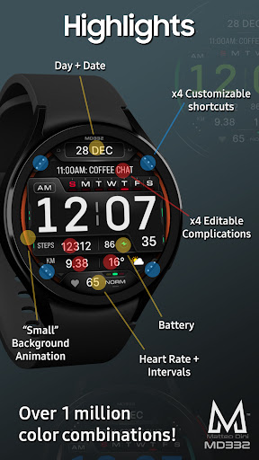 MD332 Digital watch face screenshot