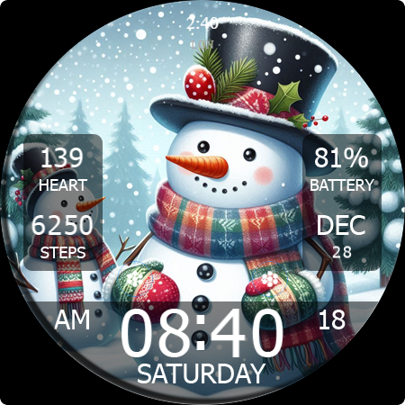 Key WF55 Snowman Watch Face screenshot