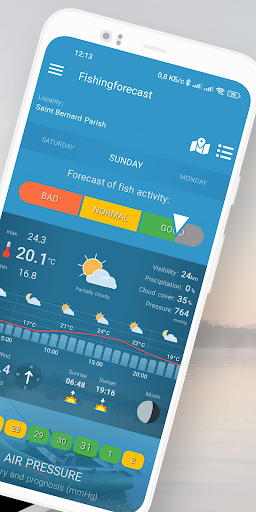 Fishing forecast screenshot