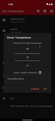Bolt for Tesla - Tasker Plugin screenshot